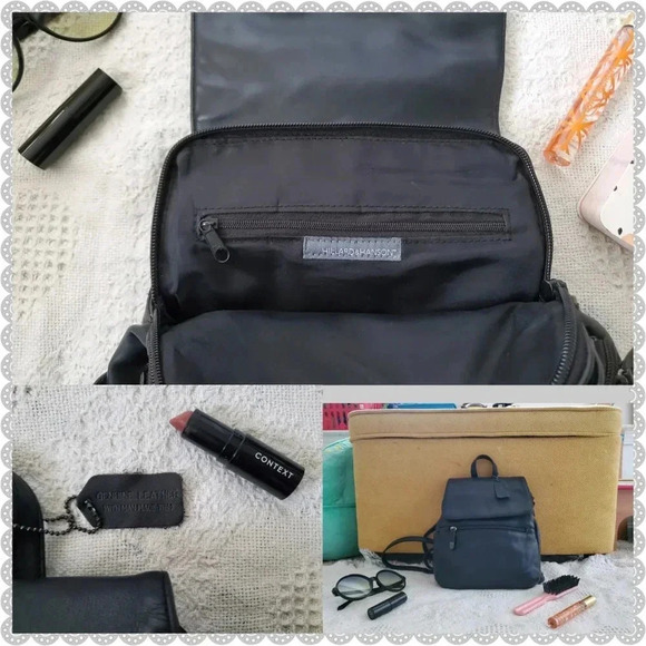 ✨Host Pick!✨ Vintage Black Leather Minimalist Boho Organizer Backpack